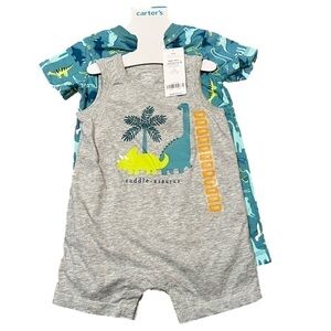 Carter’s Baby Dinosaur Two Piece Body Suit Set Boy Sz 12m